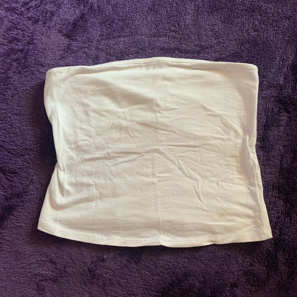 White Cropped Tube Top